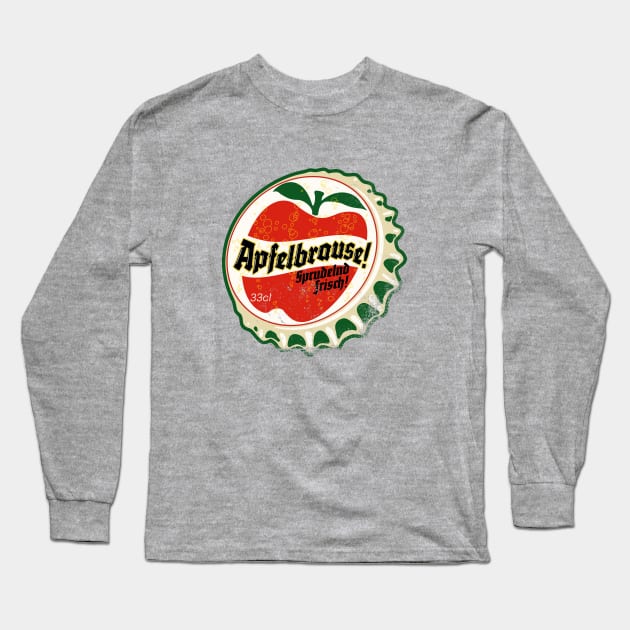 Retro Vintage Apfelbrause Apple Soda Bottlecap Long Sleeve T-Shirt by StudioPM71